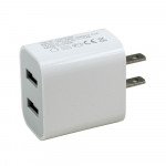 Wholesale USB-C Type C Phone, Tablet 2.4A Dual 2 Port House Wall Charger 2in1 with 3FT USB Cable (Wall - White)